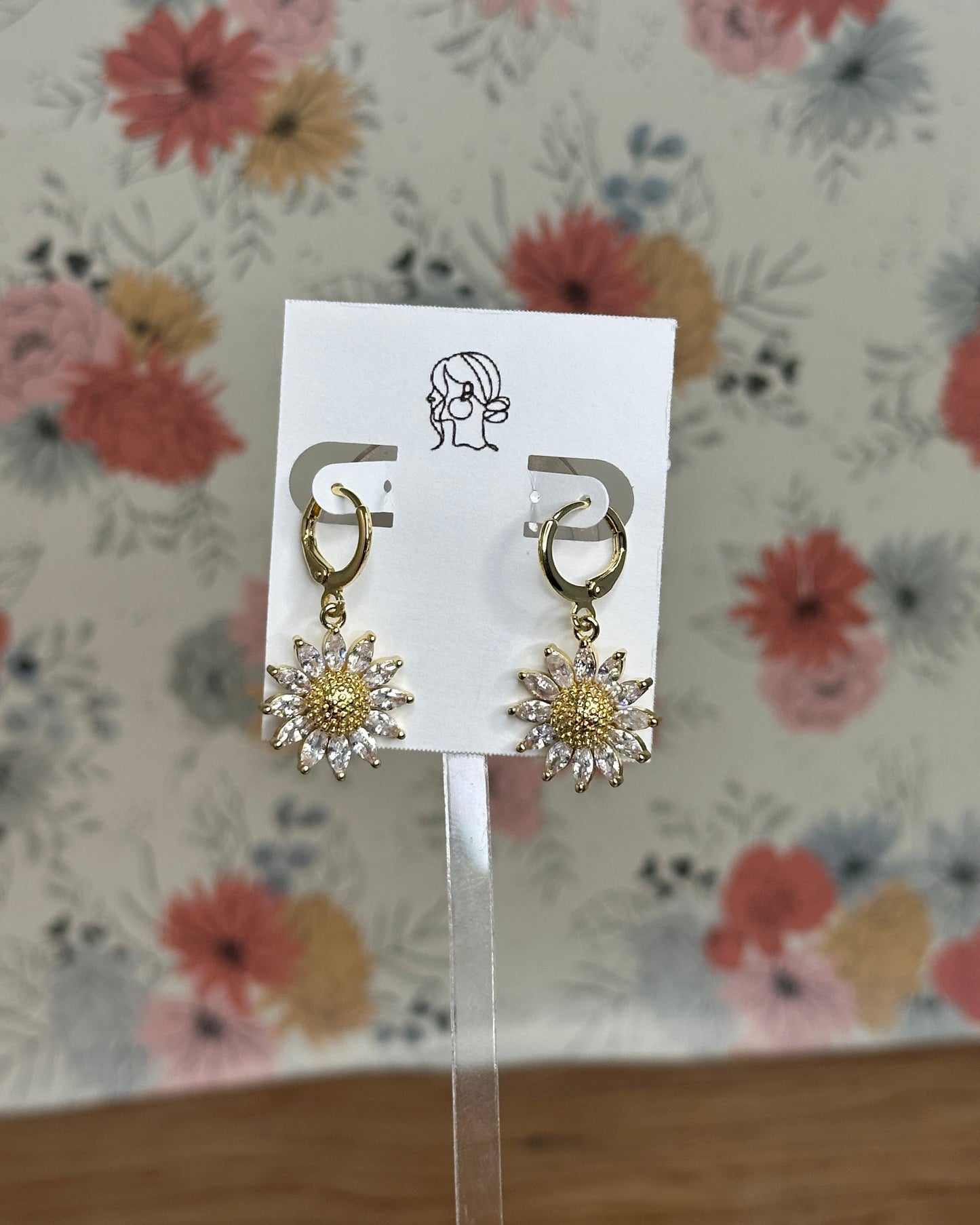 Sunflower Huggie Hoops