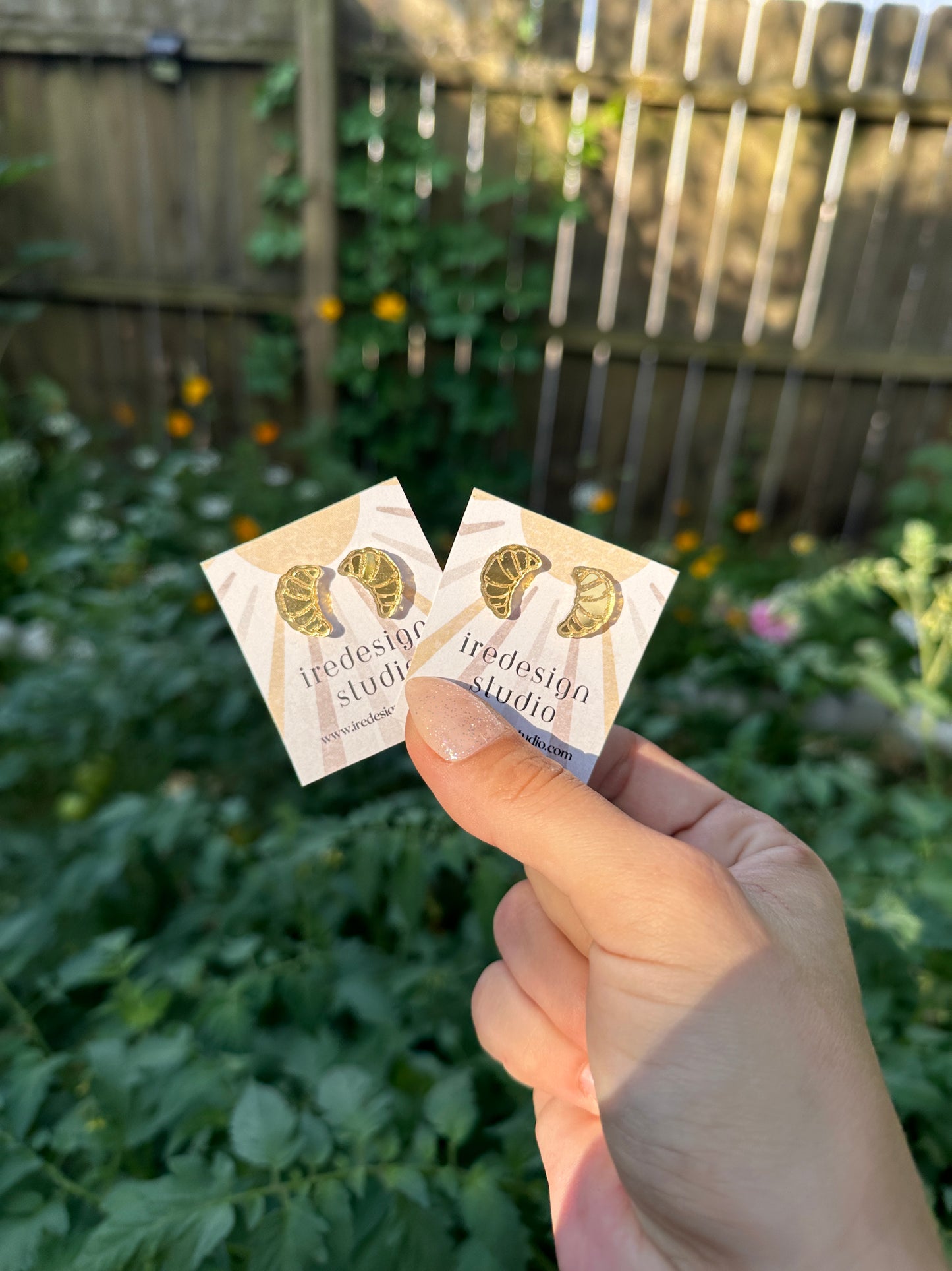 croissant stud earrings