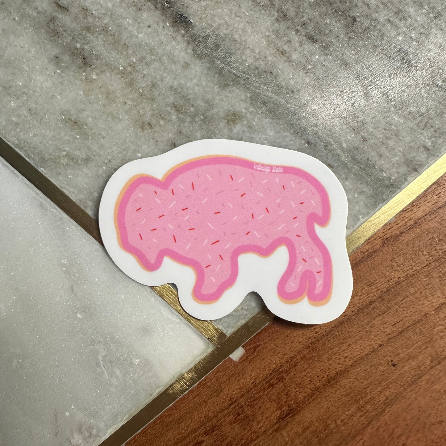 Buffalo Frosted Animal Cracker- Sticker