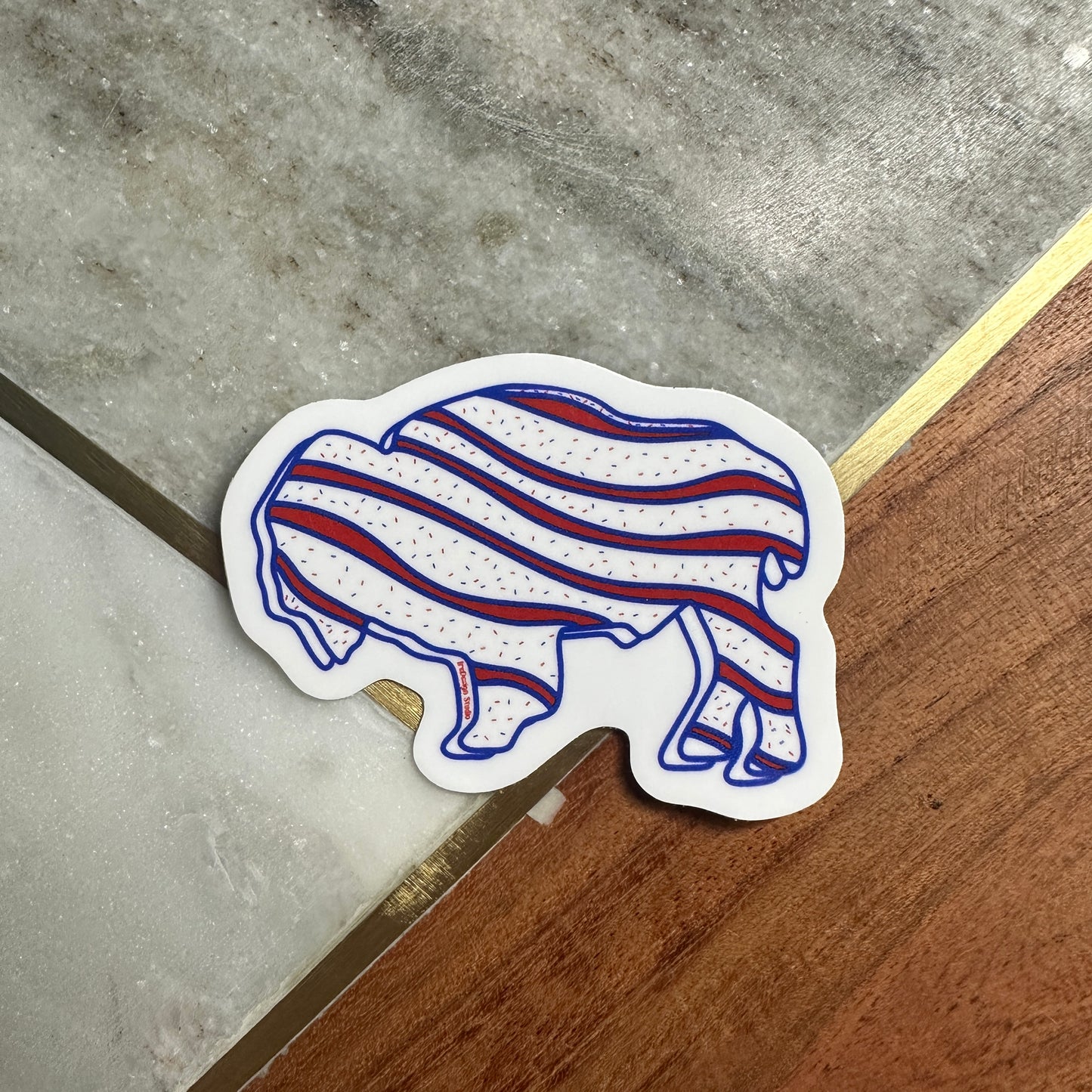 Buffalo Zebra Cake- Sticker