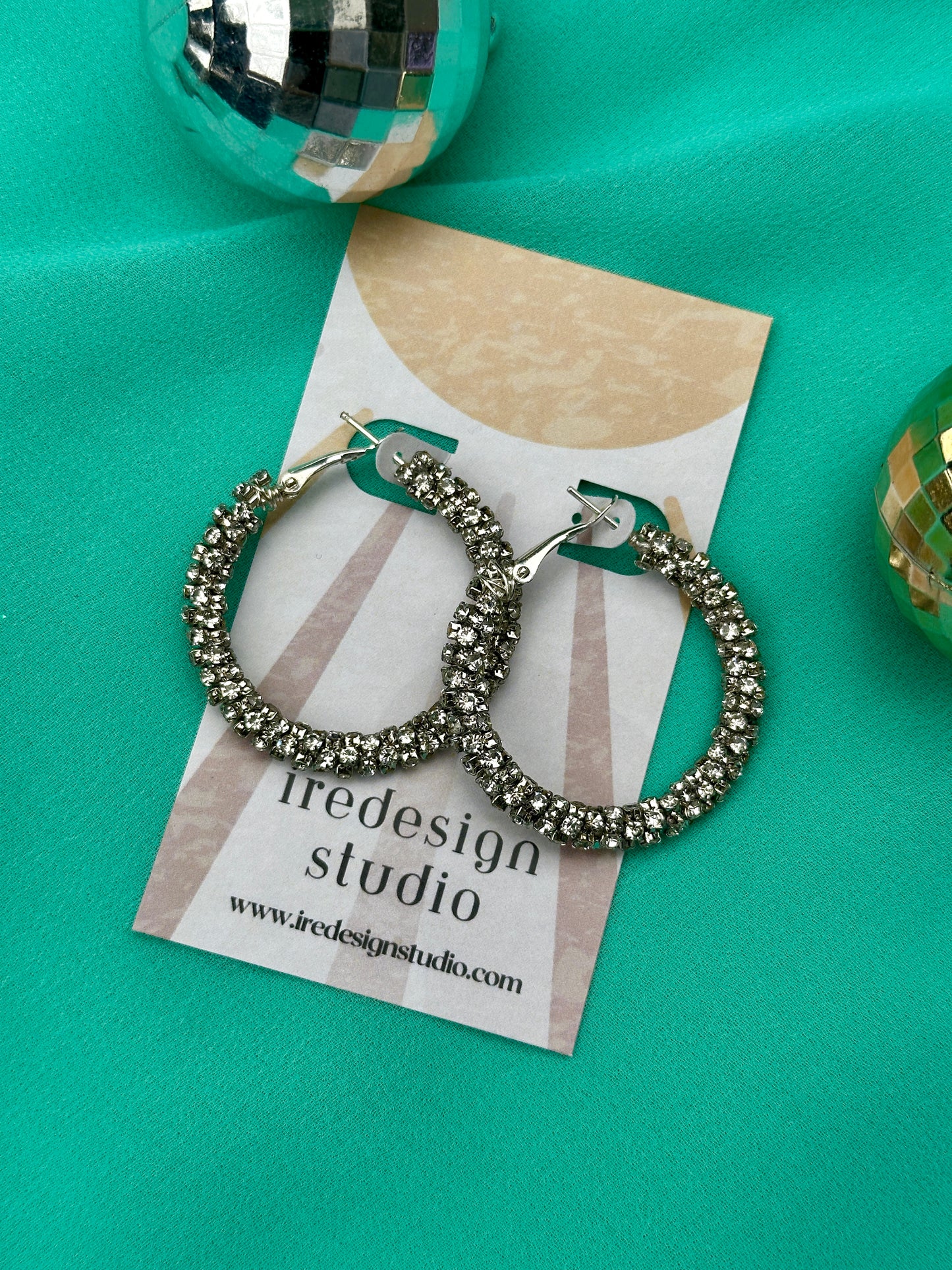 Bejeweled Rhinestone Hoops
