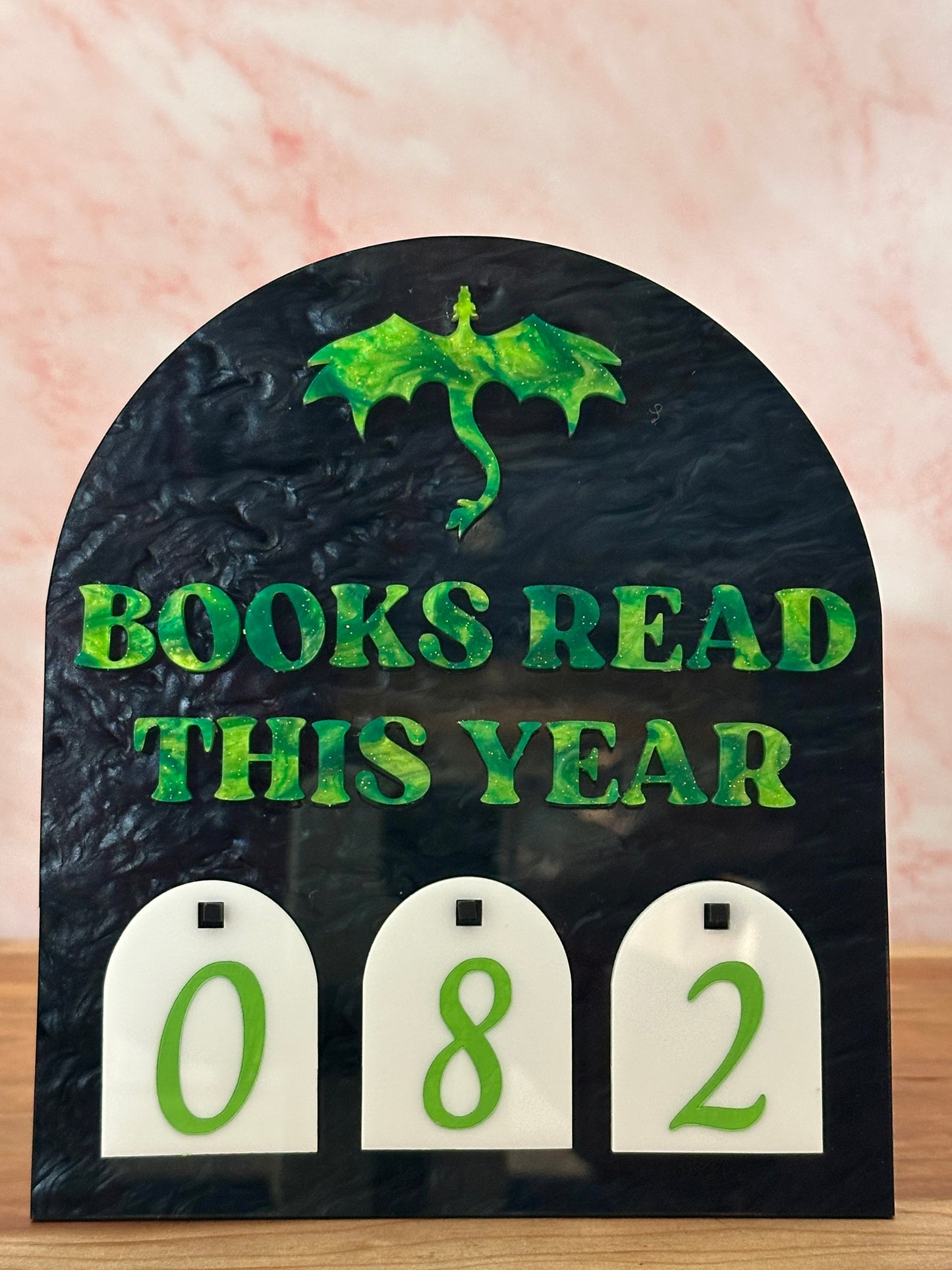 Book Tracker *black & green marble*