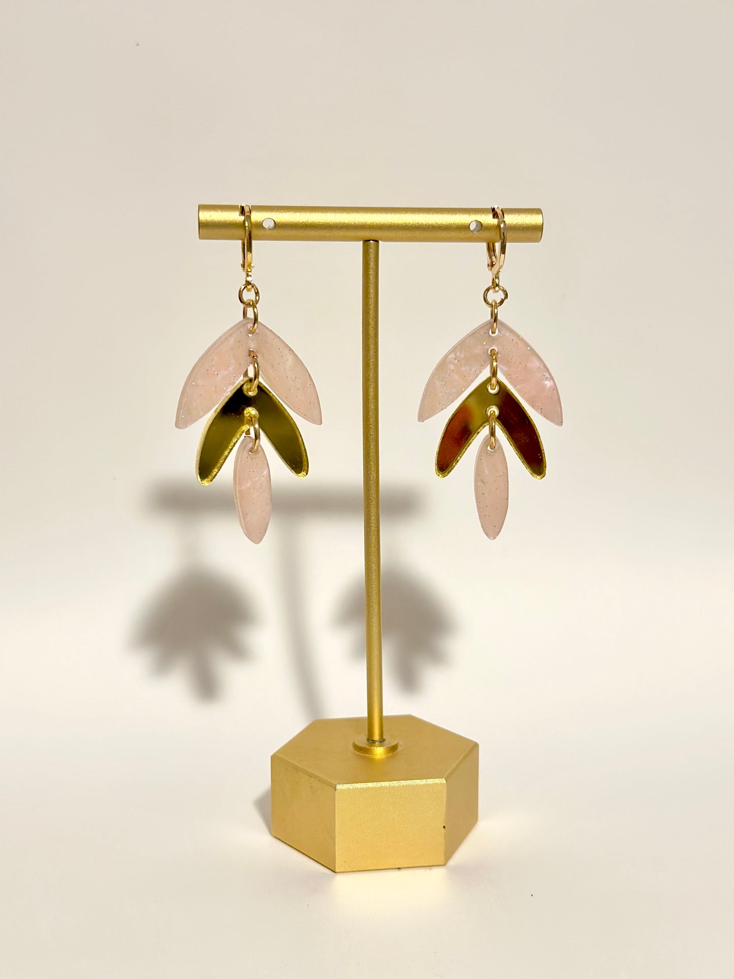 Roxy Earrings in Pink Marble