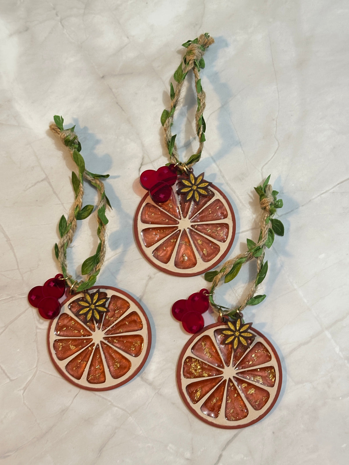 Wood Dried Orange Ornament