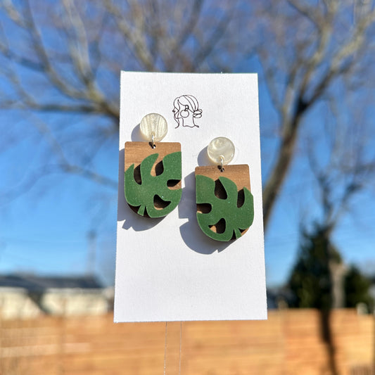 Monstera Earrings