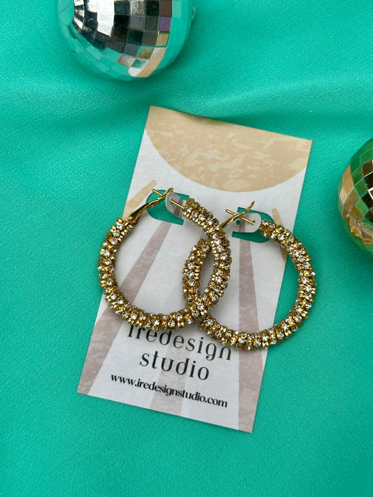 Bejeweled Rhinestone Hoops