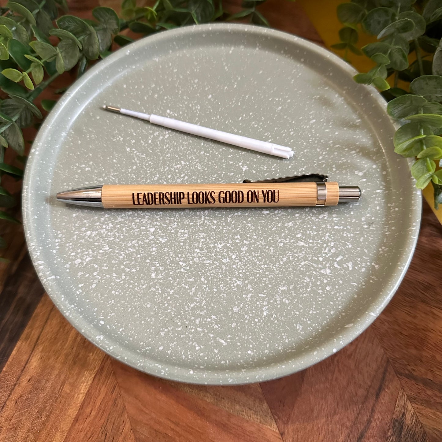 Leadership looks good on you - Engraved Bamboo Pen