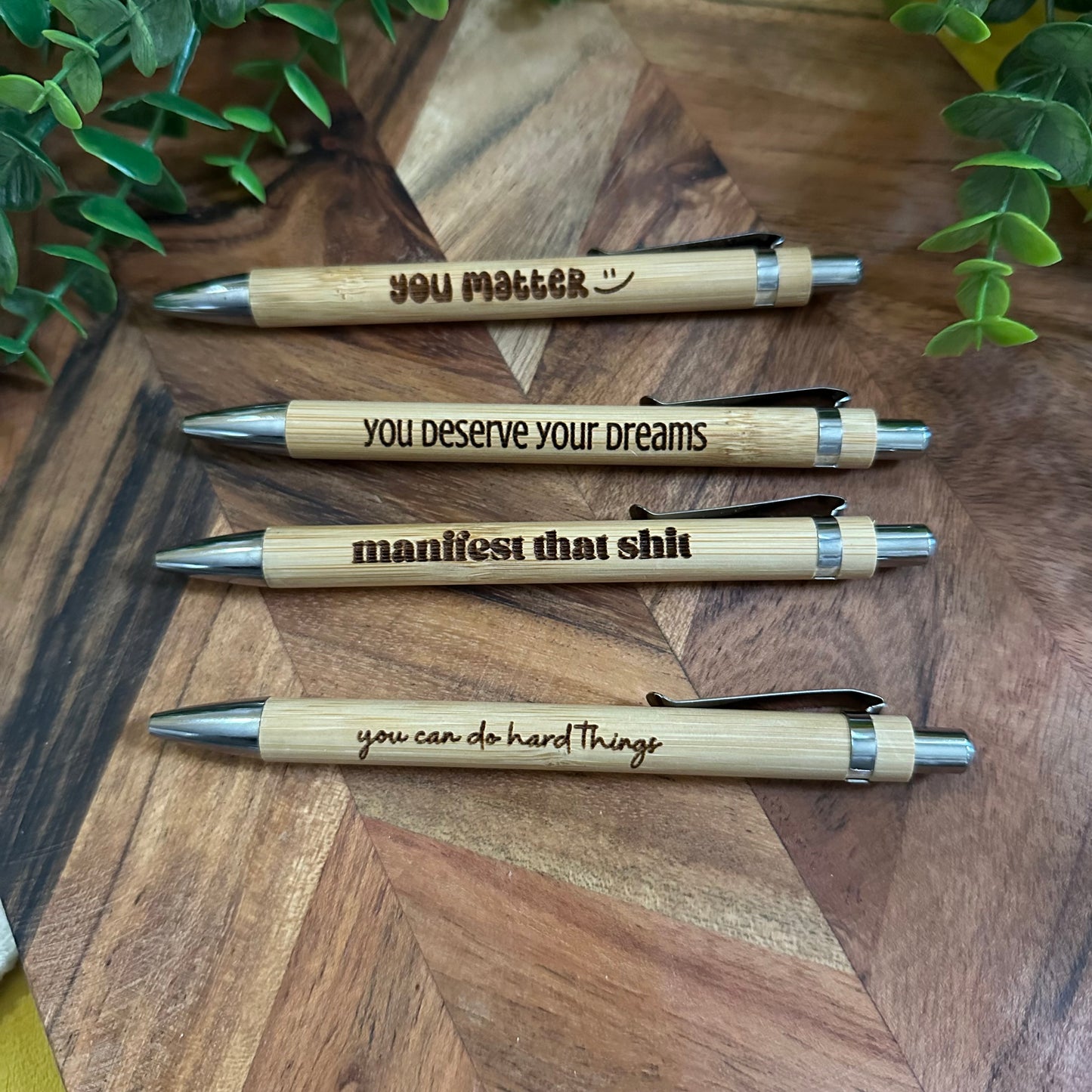 You can do hard things - Engraved Bamboo Pen