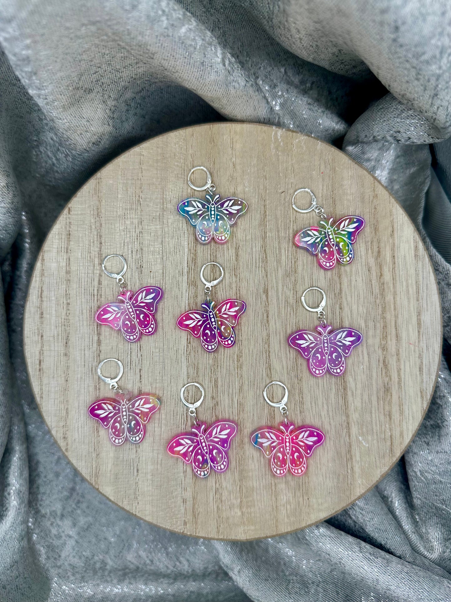 Neon Elixir Moth Earrings