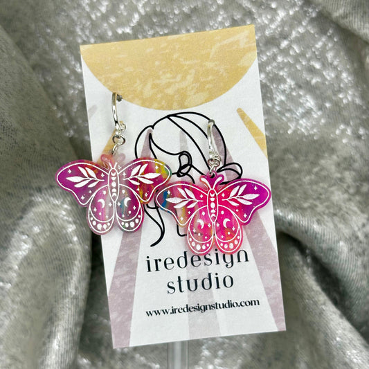 Neon Elixir Moth Earrings