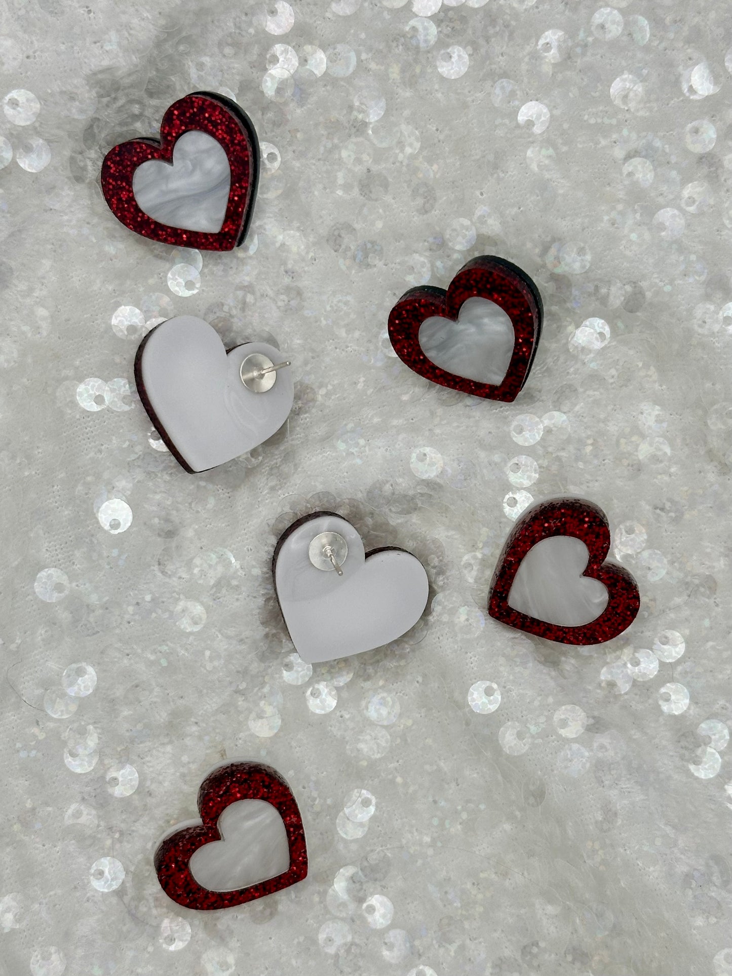 Double Heart Studs