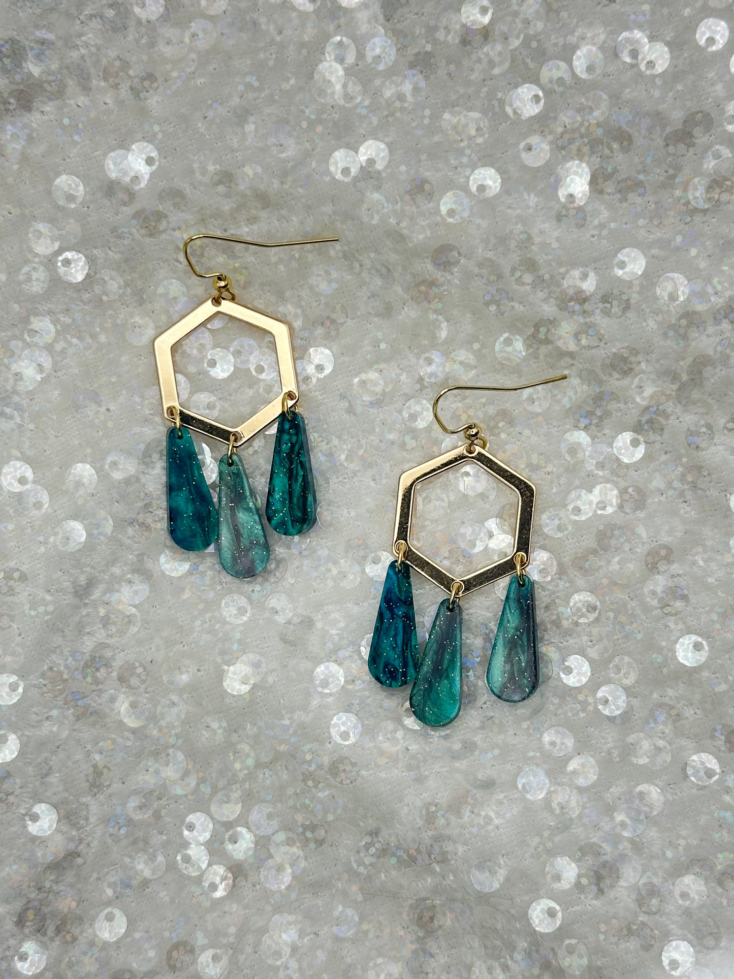 Lorelei Earrings in Starry Emerald