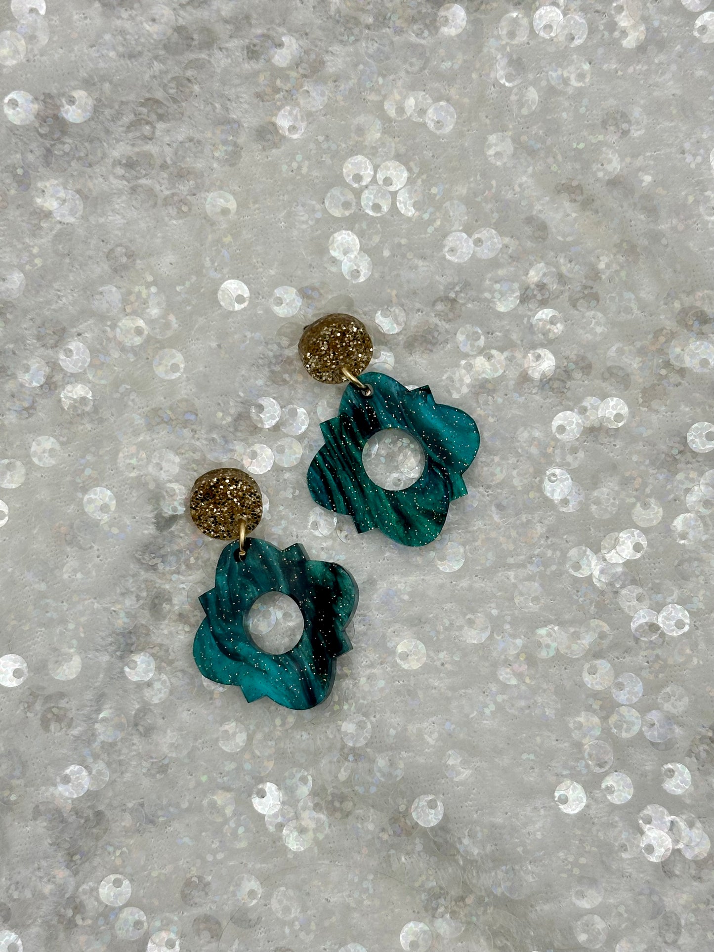 Avery Earrings in Starry Emerald