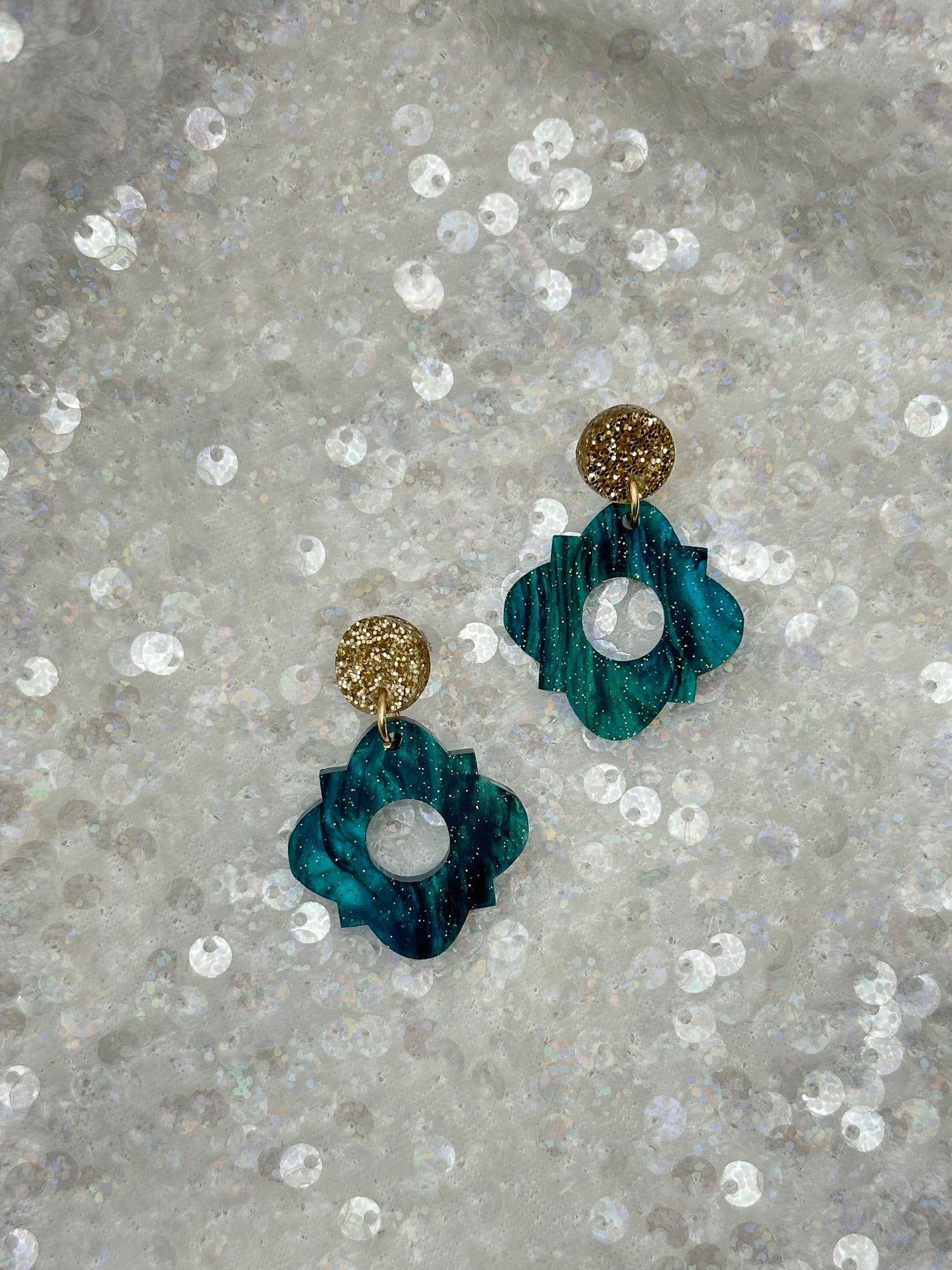 Avery Earrings in Starry Emerald