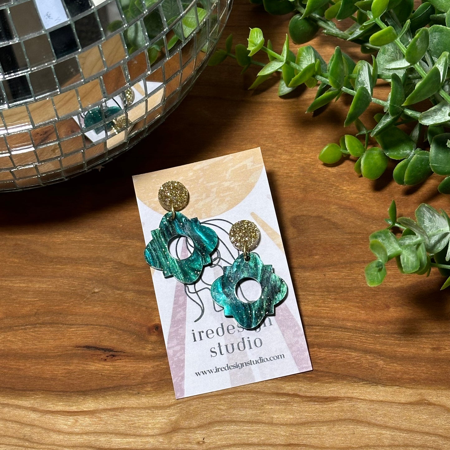 Avery Earrings in Starry Emerald