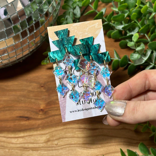 Winifred Earrings in Starry Emerald